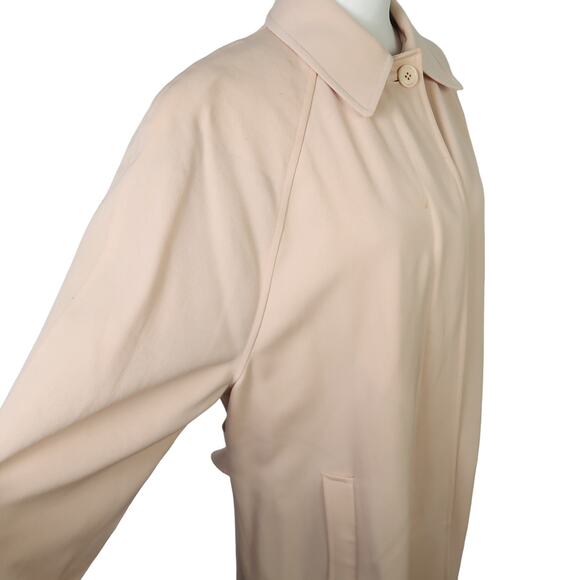 Vintage 80s cream tan wool mid length coat 12 - Picture 3 of 10